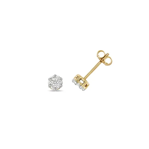 Diamond Round Studs Illusion Set 0.24ct